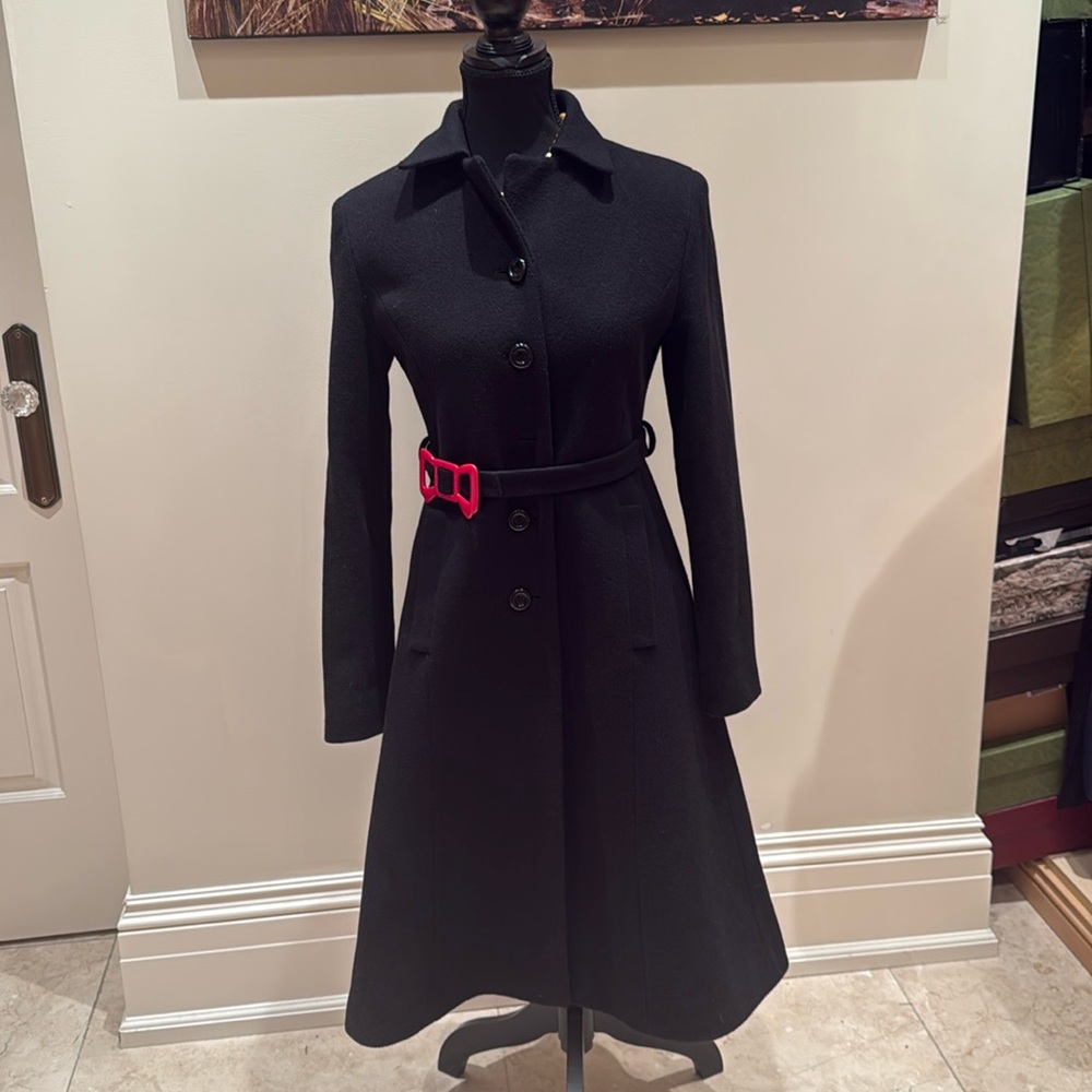 Moschino winter padded long wool coat. Color black.